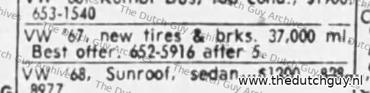 Volkswagen classified, 16 May 1971, 652-5916