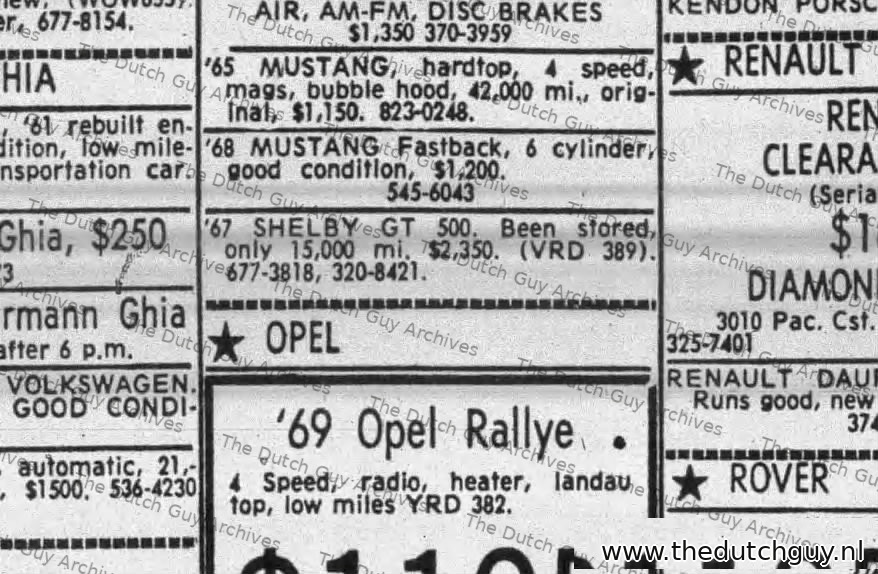 Classified, 9 October 1971, VRD389