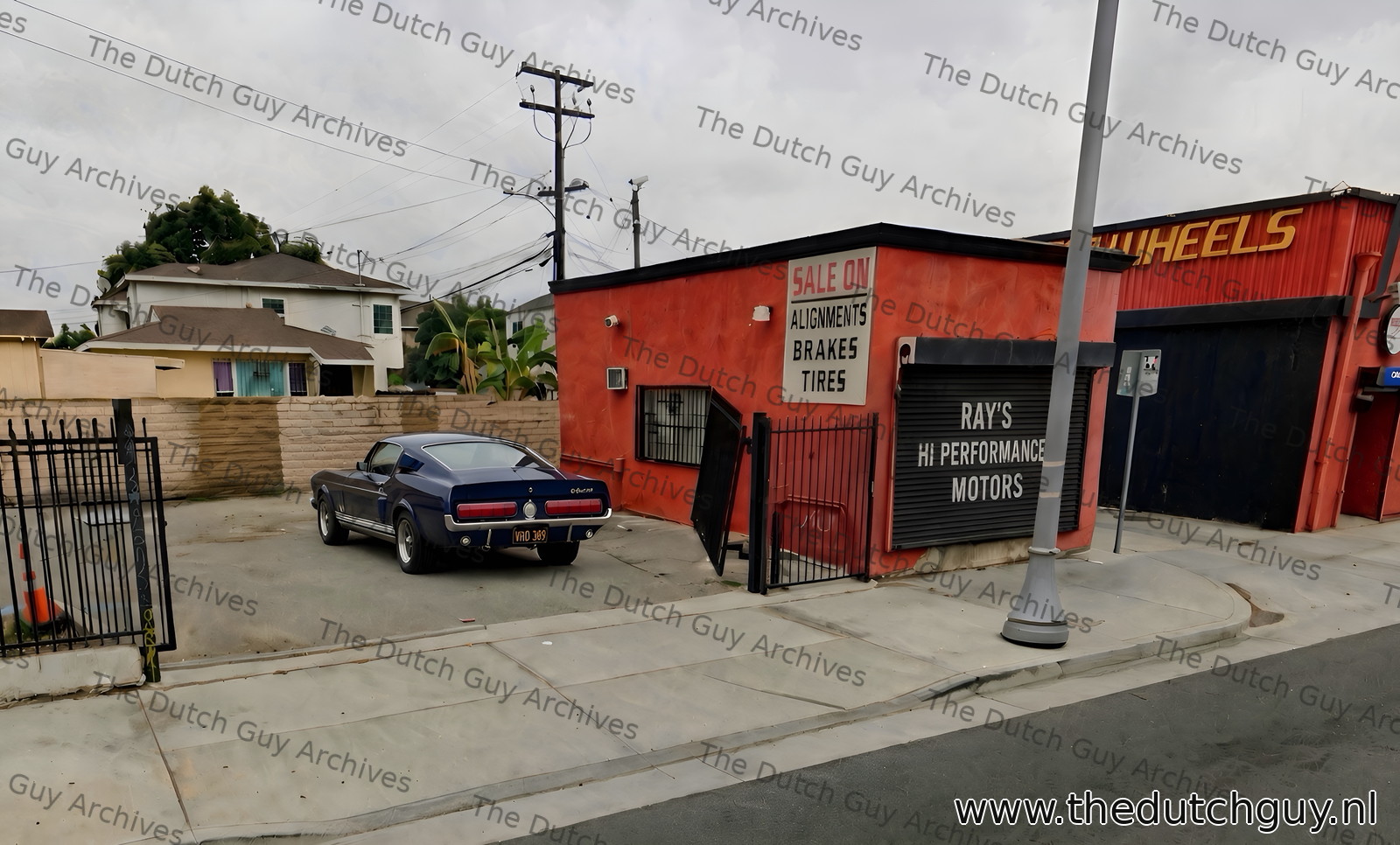 4429 West Century Boulevard, Inglewood: Ray’s Hi Performance Motors, with a 1967 GT500 in the lot